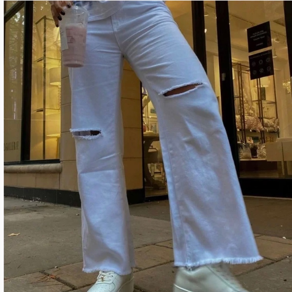 Princess Polly, white flare jeans size 8